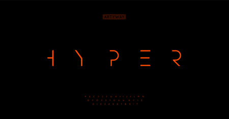 Hyper minimalist alphabet, extremely clean letters, thin futuristic font for digital corporate branding. Modern minimalism typography. Vector typesetのイラスト素材