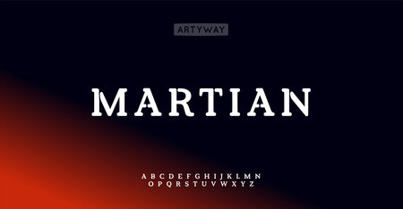 Serif futuristic alphabet, elegance geometric letters, modern sparse font for premium logo, stylish headline, iconic branding, elegant cosmic tech typography. Vector typesetのイラスト素材
