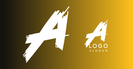 Handwritten brush pen letter A, urban street art, vibrant and rebellious edgy logo for cool music cover and fashion brands. Vector illustrationのイラスト素材