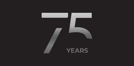 75 years milestone branding, anniversary logo in gradient metallic, evokes legacy, strength,...