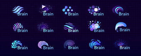 Brain Logo Icon Smart Digital Transformation Symbol AI Artificial Intelligence Computer Neural...