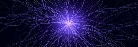Neuron Firing Human Brain Neural Network Innovate Science Technology Background. Medical Neurology...