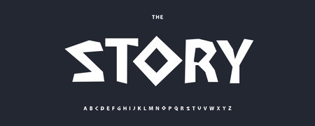 Nordic Tribal Font Mayan Logo Alphabet Celtic Medieval Letter Set Modern Typography, Scandinavian Typographic Design Typo Poster Headline, Type Symbol Logotype, Old Ancient Fonts. Vector Typefaceのイラスト素材