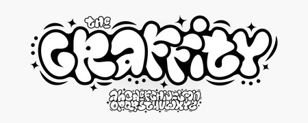 Bubble Graffity Font Logo Alphabet Comics Letter Set Modern Typography, Street Art Typographic Design for Speech Bubble Title Text, Kid Typo Poster Headline, Cloud Cartoon Fonts. Vector Typefaceのイラスト素材