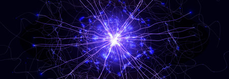 Neuron Firing Human Brain Neural Network Innovate Science Technology Background. Medical Neurology...