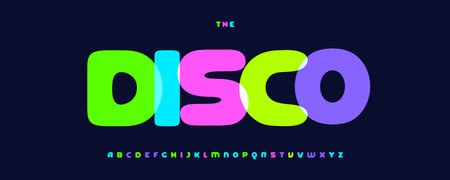 Softed Rounded Font Colorful Balloon Alphabet, Heavy Fat Letters, Color Bubble Typeface, Music Festive Headline, Bold Soft Logo Type, Round Playful Typography. Bright Fat Fonts. Vector Typesetのイラスト素材