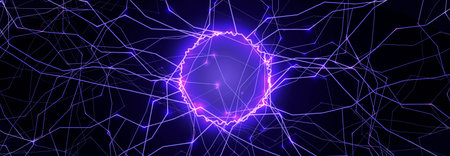 Energy Light Ring Neon Circle Net Web. Magic Portal Hole, Thunder Light Round Lightnin, Lightning...