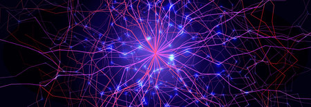 Brain Roots Neural Tree Background Neuron Burst Neuron Connection Lines Glowing Particles Net...