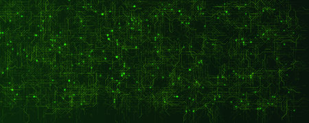 Cyber Network Data Technology Digital Security Green Circuit Grid Nodes Encryption Blockchain Ai...
