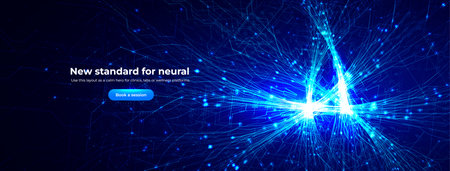 Neuro AI Network, Science Research, Abstract Biotech Transformation, Brain Stem Connection Lines...