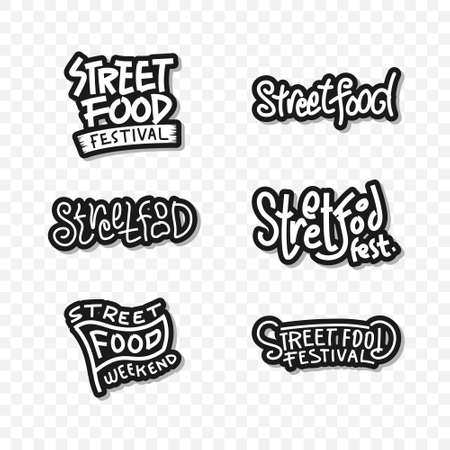 Street Food Handwritten Typography Collectionのイラスト素材
