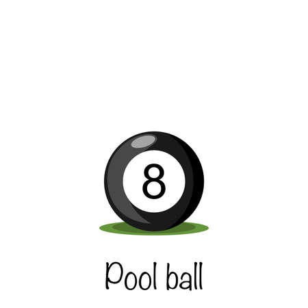 Billiards. Pool #8 black ball, vector illustrationのイラスト素材