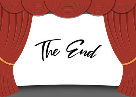 Cinema movie white screen. theatre stage with red curtains.のイラスト素材
