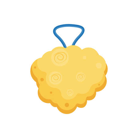 Bodywash yellow bathroom sponge . Vector illustrationのイラスト素材