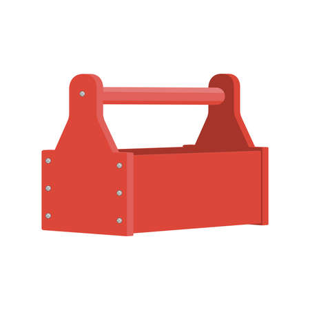 Cartoon empty red tools box . . Vector illustrationのイラスト素材