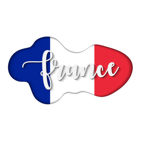 France lettering over flag. Flag of Franceのイラスト素材