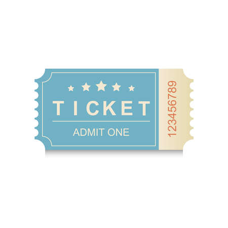 Vintage retro ticket admit one, flat vector illustrationのイラスト素材