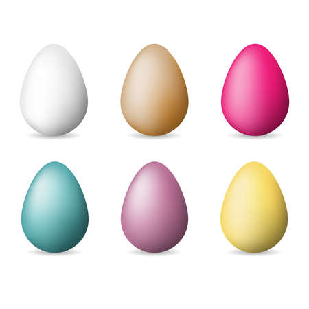 Easter colored eggs set, vector illustration for Happy Easter Dayのイラスト素材