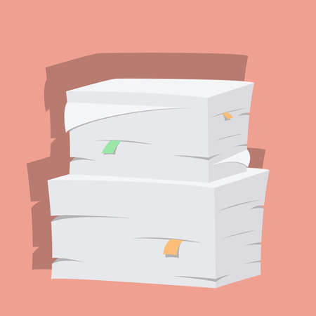 Stack of white paper. Office supplies. vector illustrationのイラスト素材
