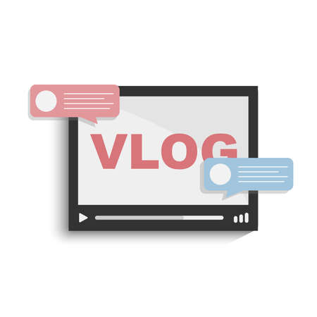 Video player window with Vlog on-line video, internet video stream.のイラスト素材