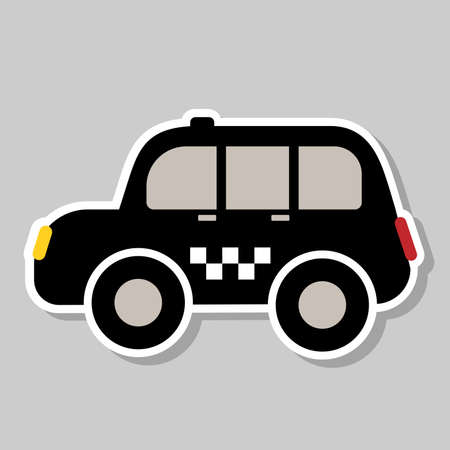 taxi. black cab sticker, vector illustrationのイラスト素材
