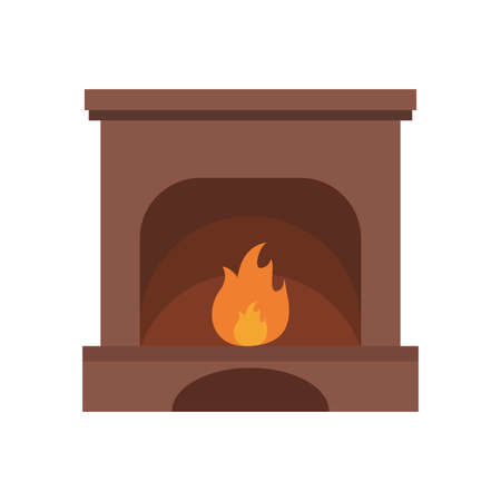 Fireplace simple flat icon, vector illustrationのイラスト素材