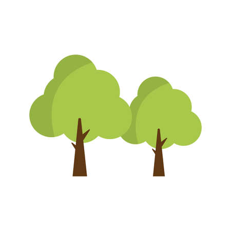 Green trees, flat vector illustrationのイラスト素材