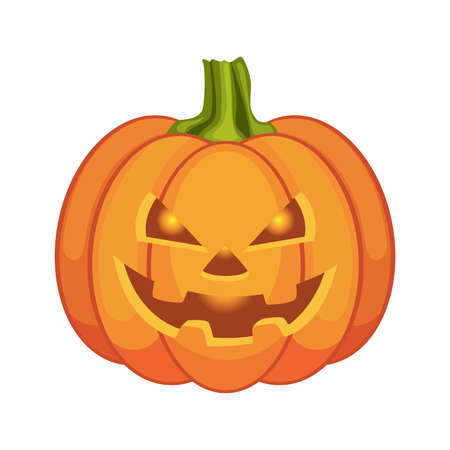 Halloween spooky pumpkin lantern. Vector illustrationのイラスト素材