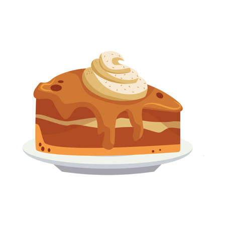 Pumpkin pie. Traditional thanksgiving pumpkin pie. vector illustrationのイラスト素材
