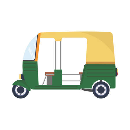 Rickshaw. Indian taxi. vector illustrationのイラスト素材
