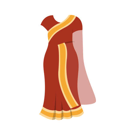 Indian sari. Indian dress. vector illustrationのイラスト素材