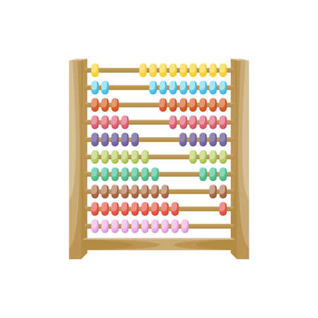 Cartoon wooden colorful abacus, vector illustrationのイラスト素材
