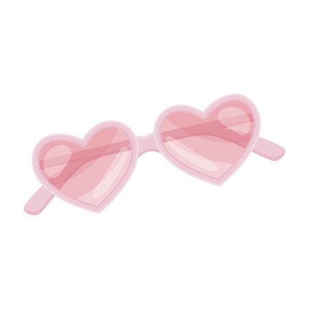 Pink heart shape glasses for Valentine's day. Vector illustrationのイラスト素材