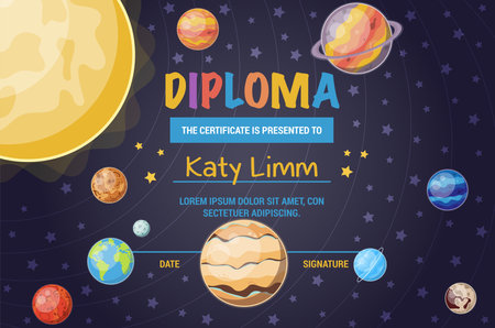 Diploma certificate template, vector illustration.のイラスト素材