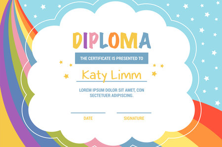 Diploma certificate template, vector illustration.のイラスト素材