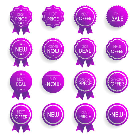 Promo badges set. Online shopping promo sale badges. vector illustrationのイラスト素材