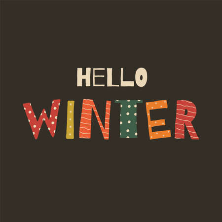 Hello winter lettering, vectorのイラスト素材
