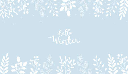Hello Winter background, vector illustrationのイラスト素材