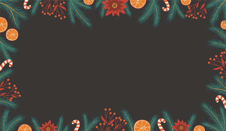 Background with Christmas decorations, vector illustrationのイラスト素材