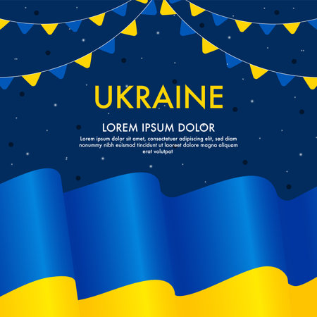 Card with ukrainian flag concept background with space for textのイラスト素材