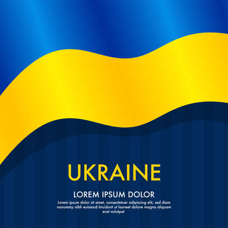 Card with ukrainian flag concept background with space for textのイラスト素材