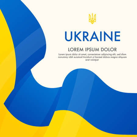 Card with ukrainian flag concept background with space for textのイラスト素材