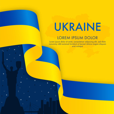 Card with ukrainian flag concept background with space for textのイラスト素材