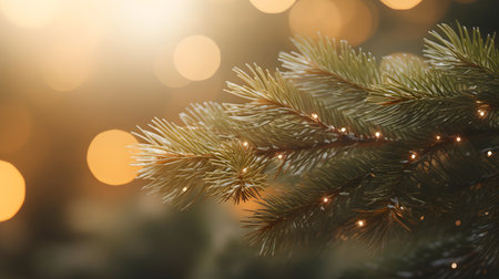 Christmas green spruce tree. AI generated image.の素材