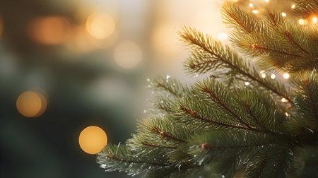 Christmas green spruce tree. AI generated image.の素材