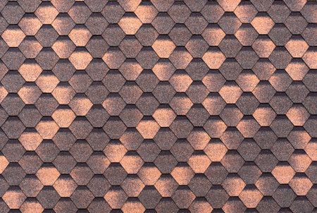Hexagon mosaic design, brown shades of texture.