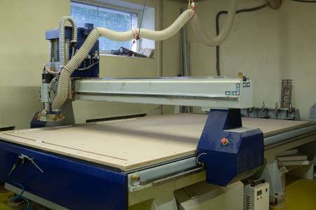 Machine for wood cutting MDF and particle Board or chipboard for the manufacture of details of...