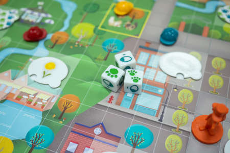 Minsk, BELARUS - November 3, 2021: Family board game Insidious Fox or Outfoxed. Addicting cooperative detective gameのeditorial素材