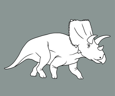 dinosaur, vector, illustration, diceratopsのイラスト素材