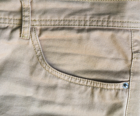 Brown jeans front pocket, close up detailの写真素材